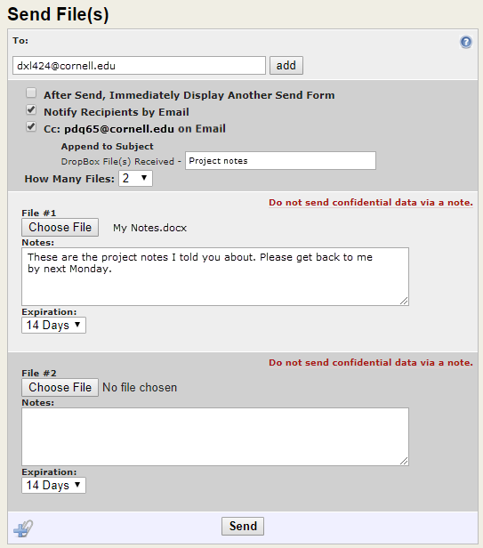 Send and Receive Files (Users with a NetID) ITCornell
